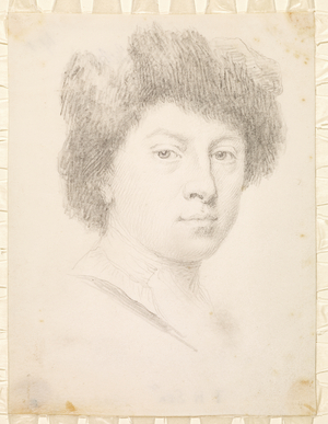 Self-portrait at the age of thirty, 1735 (pencil on parchment)