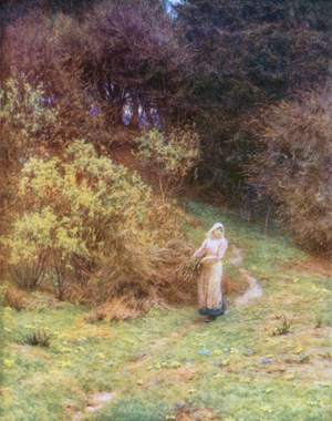 Spring on the Kentish Downs (colour litho)