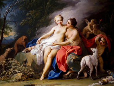 Jupiter and Callisto, 18th century (oil on canvas)