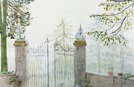 Gates In The Mist, 2009 (watercolour)