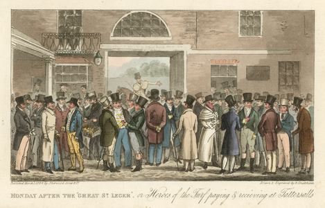 Monday after the Great St Leger (coloured engraving)