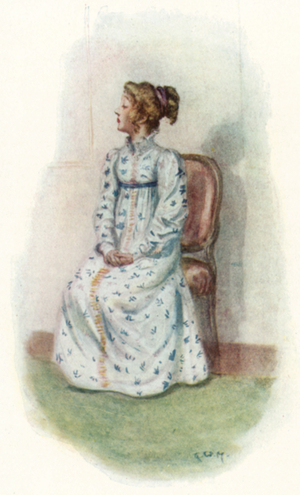 Illustration for Northanger Abbey by Jane Austen (colour litho)