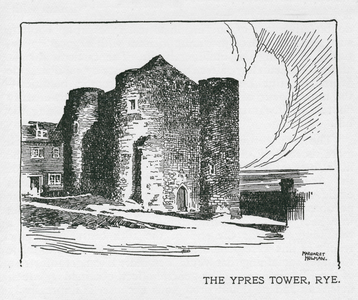 The Ypres Tower, Rye (litho)