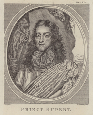 Prince Rupert of the Rhine, German soldier who fought on the Royalist side in the English Civil War (engraving)