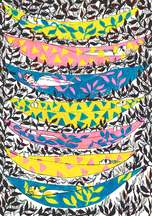 Hangin' Hammocks, 2015 (acrylic and ink)