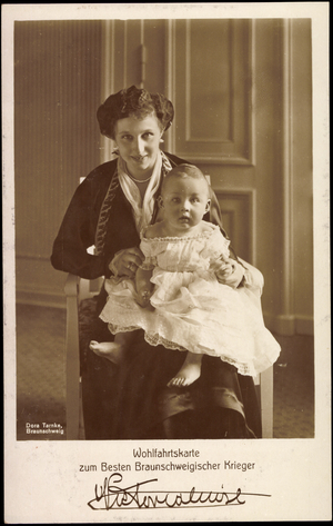 Welfare card, nobility Braunschweig, Viktoria Luise