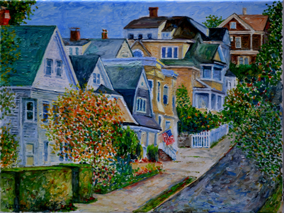 Houses on Pearl St., 2014, (oil on canvas)