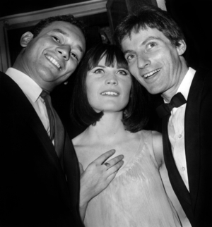 Elliott Shawn, Sandie Shaw and Hugues Aufray at Miss Show at Olympia October 08, 1965 (b/w photo)