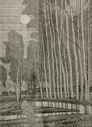 Birch Trees, 1985 (linocut)