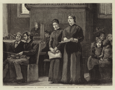 Blind Girls singing, a Sketch at the Royal Normal College of Music, Upper Norwood (engraving)