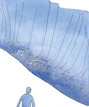 We are right to speak of 'falling' into sin, or of the danger of falling 'down' into Hell, 2004 (w/c on paper)