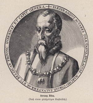 Fernando Alvarez de Toledo, 3rd Duke of Alba, Spanish general and Governor of the Spanish Netherlands. (engraving)