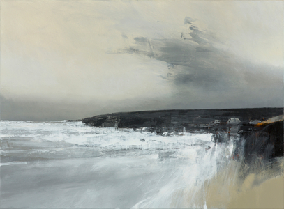 Beach Walk - Winter, 2016 (mixed media on canvas)