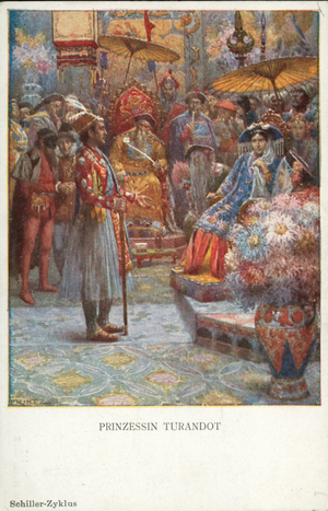 Turandot, opera by Giacomo Puccini (colour litho)