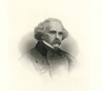 Nathaniel Hawthorne (1804-64), American Novelist, Portrait, Engraving, 1870's