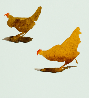 Two chickens, 2013(watercolour)
