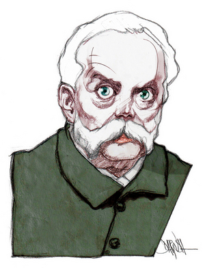 Léon Bloy, 2018 (digital coloured pencil drawing)