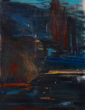 Outbuilding By A River, 2020, (oil on board)