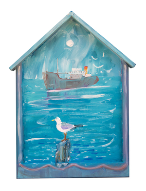 Steamer Hut, 25 May, 2017 (oil on wood)