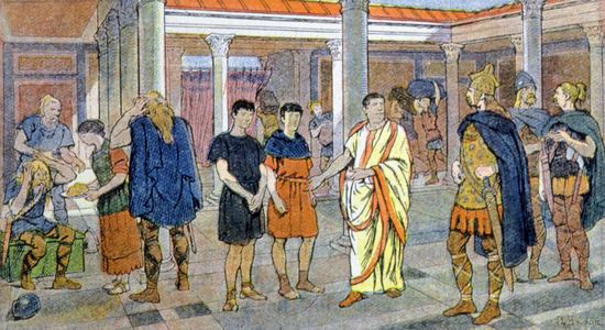 Franco barbarians plundering Roman Gaul