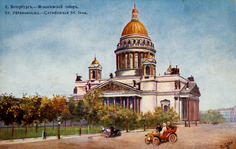 St Petersburg 's St  Isaac Cathedral onion domes