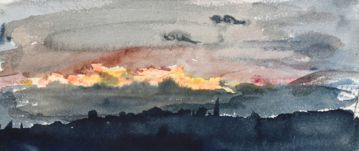 A Break In the Evening Clouds,  (watercolour)