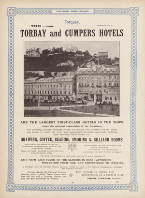 Page from the ABC Hotel Guide for Travellers and Tourists, 1901-2 (litho)
