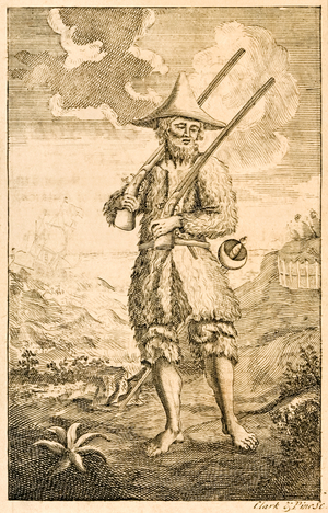 The Life and Strange Surprising Adventures of Robinson Crusoe, 18th century (engraving)