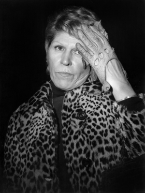 The Wife of Berthelemy Guerini at The Trial of her Husband in Paris, January 5, 1970 (b/w photo)