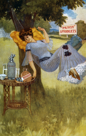 Woman in Hammock, Prana Sparkets, Trade Card, Circa 1900