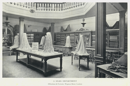 A Silks Department, Debenham and Freebody, Wigmore Street, London (b/w photo)