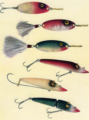 Vintage Fishing Lures, 1924 (lithograph)