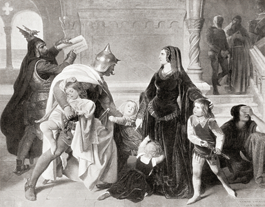 The capture, from Hutchinson's History of the Nations, pub.1915