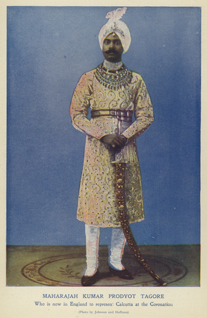 Maharaja Prodyot Coomar Tagore, representative of Calcutta at the Coronation of King Edward VII, 1902 (colour photo)