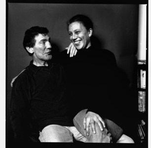 Bill McGarrigle and Aishe, 2002 (b/w photo)