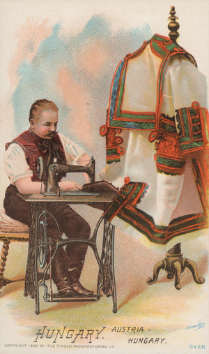 Sewing Machine, Hungary, Austria-Hungary (chromolitho)