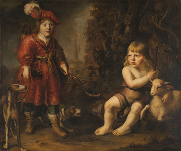 Portraits of two Boys in a Landscape, 1647 (oil on canvas)