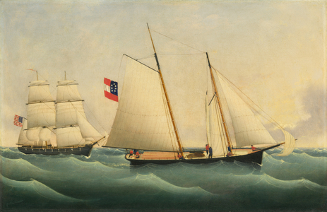 Capture of the \"Savannah\" by the \"U.S.S. Perry\", 1861 (oil on canvas)