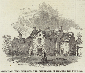 Sharpham Park, Somerset, the Birthplace of Fielding the Novelist (engraving)
