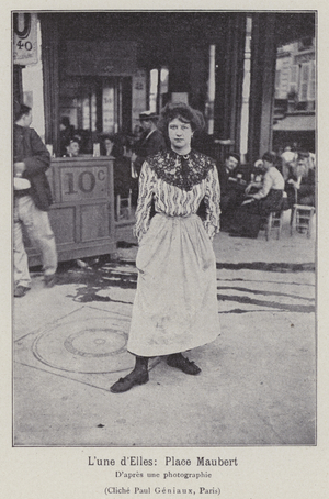 Prostitute on Place Maubert, Paris (b/w photo)