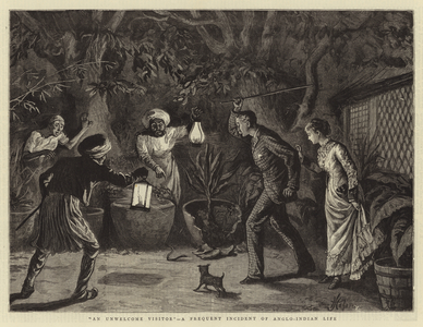 "An Unwelcome Visitor", a Frequent Incident of Anglo-Indian Life (engraving)