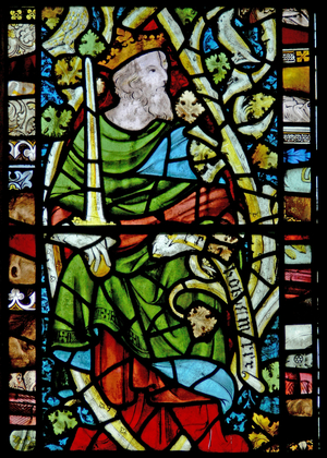 Window Ew depicting Rehoboam on the Tree of Jesse (stained glass)