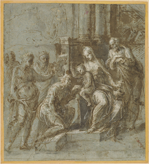 The Adoration of the Magi, c.1525 (pen and ink)