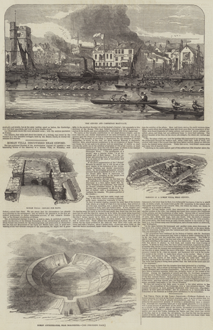Roman Villa discovered near Oxford (engraving)