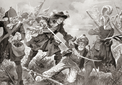 The Death of Köprülüzade Fazıl Mustafa Pasha at The Battle of Slankamen, from 'Hutchinson's History of the Nations', pub.1915 (print)