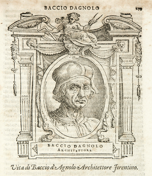 Milan, Biblioteca Braidense, Vite de piv excellent, Giorgio Vasari 1568, 38 Giuliano di Baccio d'Agnolo