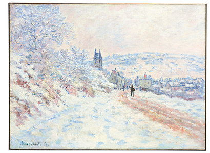 Vetheuil road, snow effect 1879 (oil on canvas)