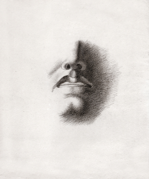 Visage d'un homme. (dessin, vers 1830)