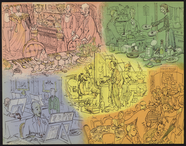 Illustration for Off The Beeton Track (colour litho)