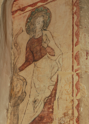 UK, Gloucestershire, Hailes Church (1190), Church of England. Ancient Fresco.
